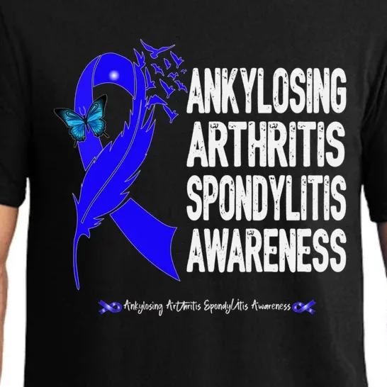 Ankylosing Arthritis Spondylitis Awareness Blue Ribbon Gift Pajama Set