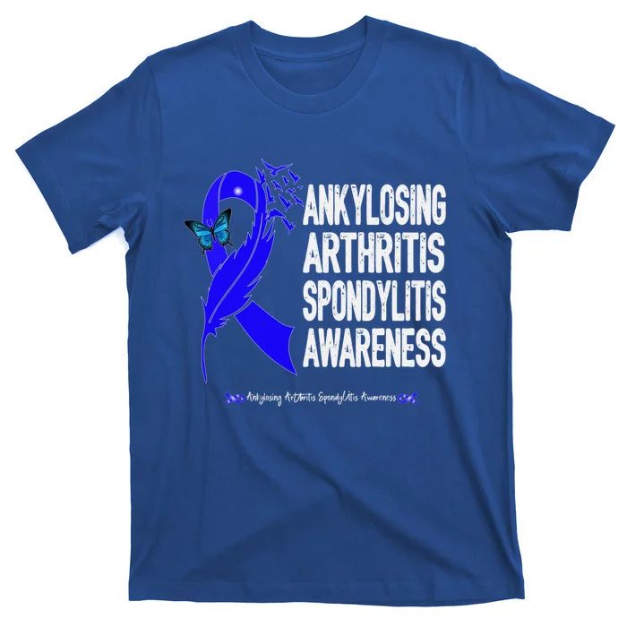 Ankylosing Arthritis Spondylitis Awareness Blue Ribbon Gift T-Shirt