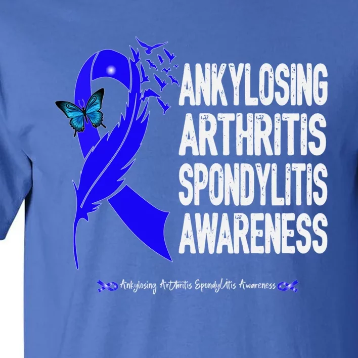 Ankylosing Arthritis Spondylitis Awareness Blue Ribbon Gift Tall T-Shirt