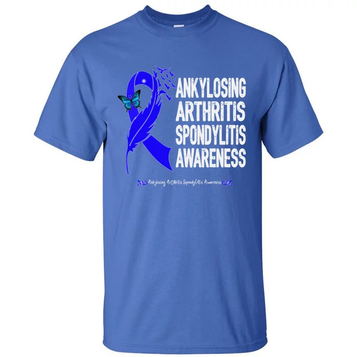 Ankylosing Arthritis Spondylitis Awareness Blue Ribbon Gift Tall T-Shirt