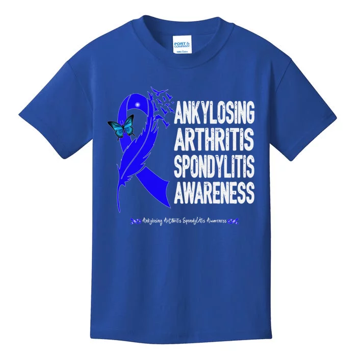 Ankylosing Arthritis Spondylitis Awareness Blue Ribbon Gift Kids T-Shirt