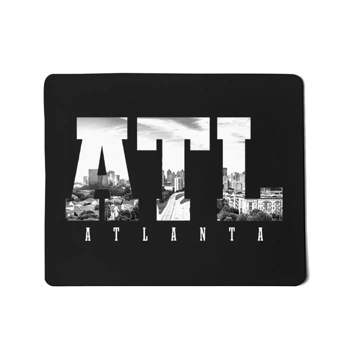 ATL Atlanta Skyline Pride Black & White Vintage Georgia Mousepad