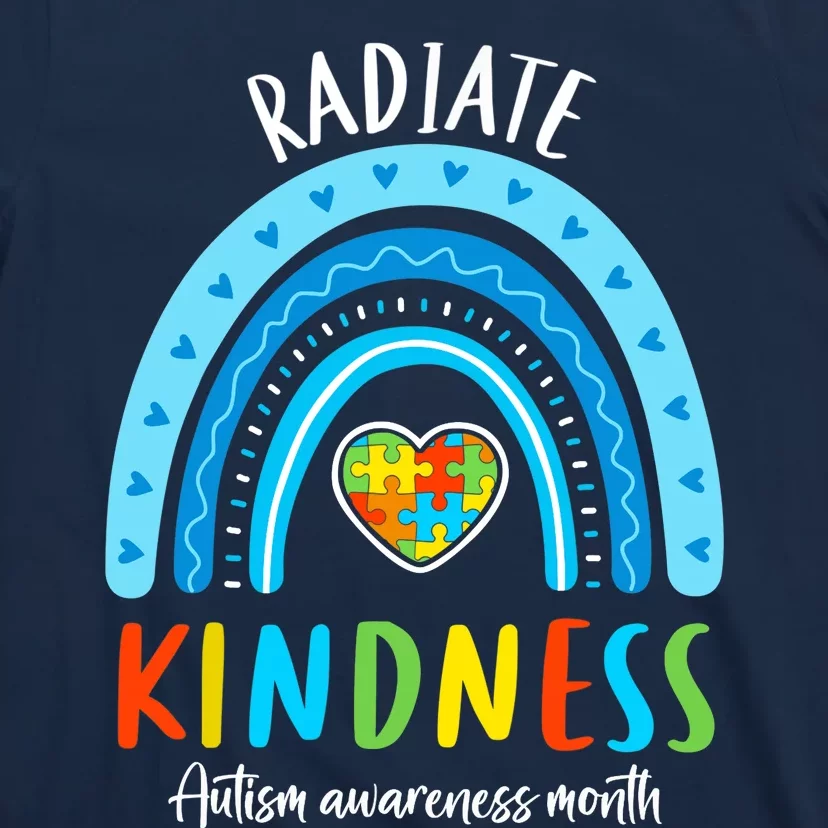 Autism Awareness Special Ed Teacher Radiate Kindness Rainbow T-Shirt