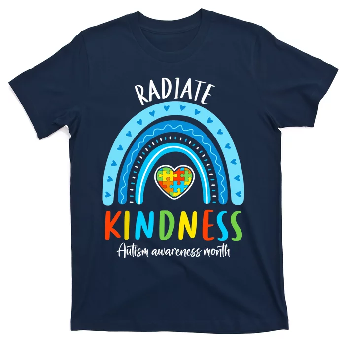 Autism Awareness Special Ed Teacher Radiate Kindness Rainbow T-Shirt