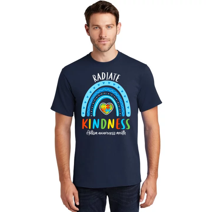 Autism Awareness Special Ed Teacher Radiate Kindness Rainbow Tall T-Shirt