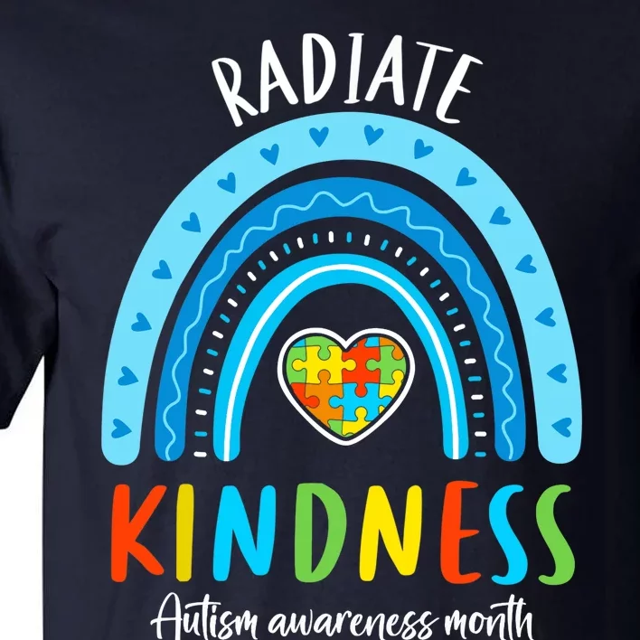 Autism Awareness Special Ed Teacher Radiate Kindness Rainbow Tall T-Shirt