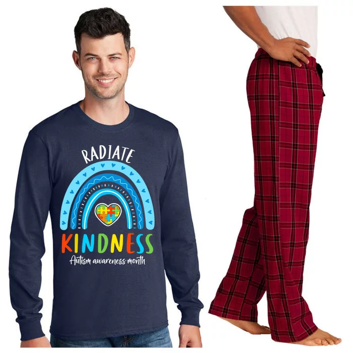 Autism Awareness Special Ed Teacher Radiate Kindness Rainbow Long Sleeve Pajama Set