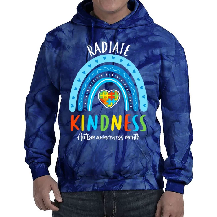 Autism Awareness Special Ed Teacher Radiate Kindness Rainbow Tie Dye Hoodie