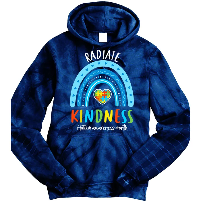 Autism Awareness Special Ed Teacher Radiate Kindness Rainbow Tie Dye Hoodie