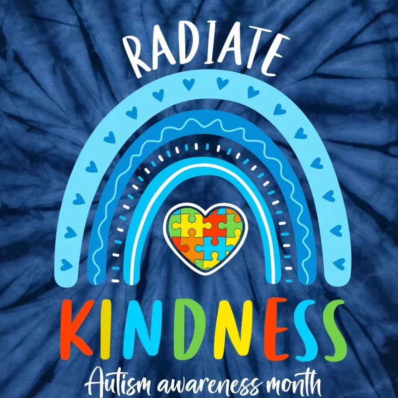 Autism Awareness Special Ed Teacher Radiate Kindness Rainbow Tie-Dye T-Shirt