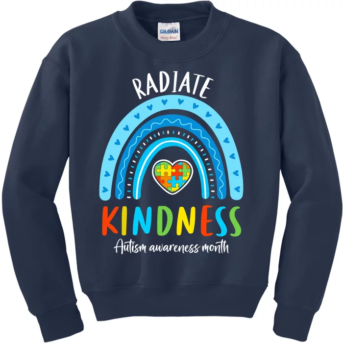 Autism Awareness Special Ed Teacher Radiate Kindness Rainbow Kids Sweatshirt