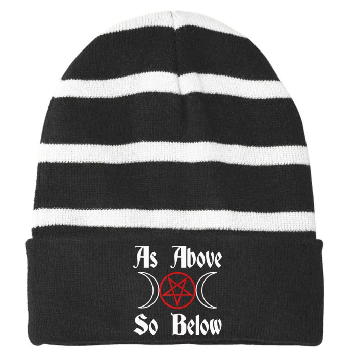 As Above So Below Striped Beanie with Solid Band