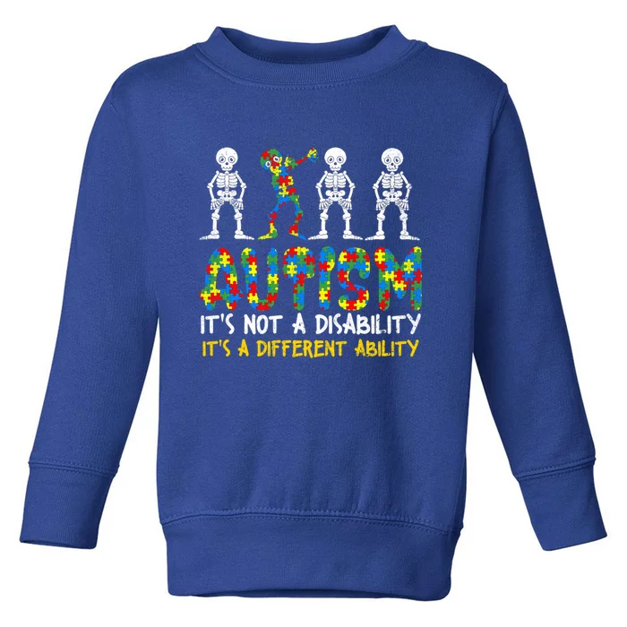 Autism Awerness Skeleton Dabbing Autistic Awareness Gift Toddler Sweatshirt