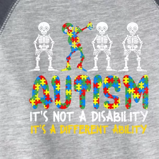 Autism Awerness Skeleton Dabbing Autistic Awareness Gift Toddler Fine Jersey T-Shirt