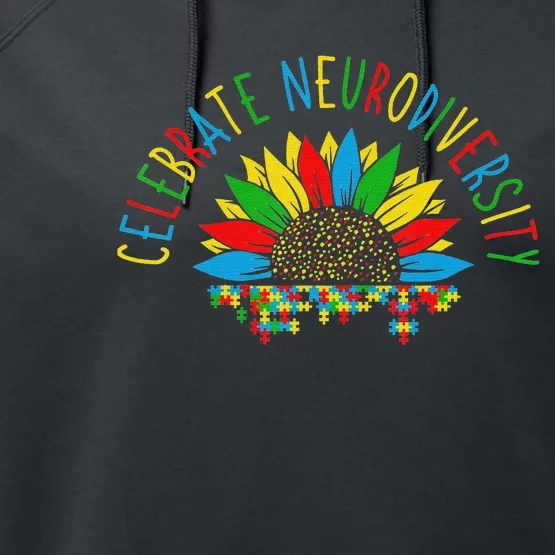 Autism Awareness Support Celebrate Neurodiversity Performance Fleece Hoodie