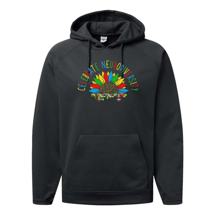 Autism Awareness Support Celebrate Neurodiversity Performance Fleece Hoodie