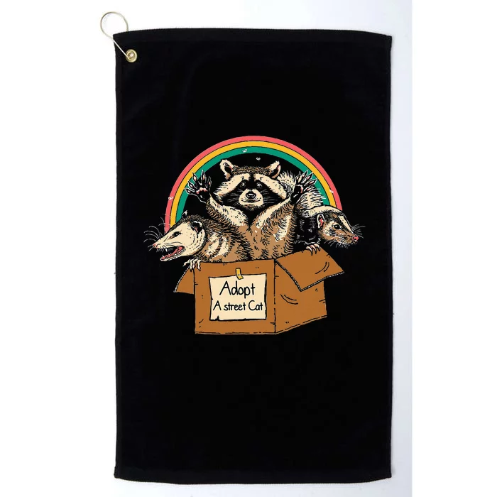 Adopt A S.T.R.E.E.T Cat Funny Opossum Raccoon Skunk Vintage Platinum Collection Golf Towel