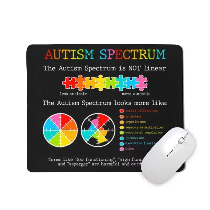 Autism Awareness Spectrum Is Not Linear Autistic Pride Ash Mousepad