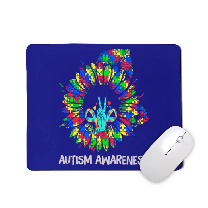 Autism Awareness Sunflower Puzzle Piece Ribbon Cool Gift Mousepad