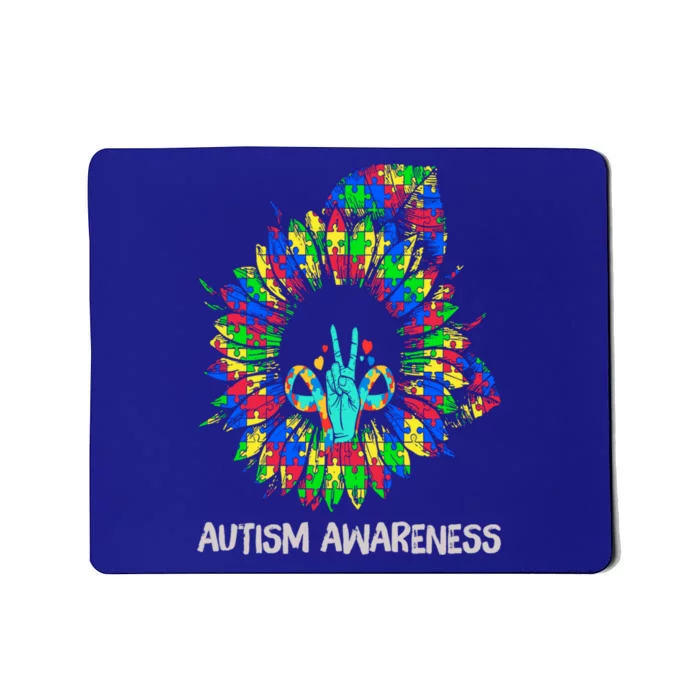 Autism Awareness Sunflower Puzzle Piece Ribbon Cool Gift Mousepad