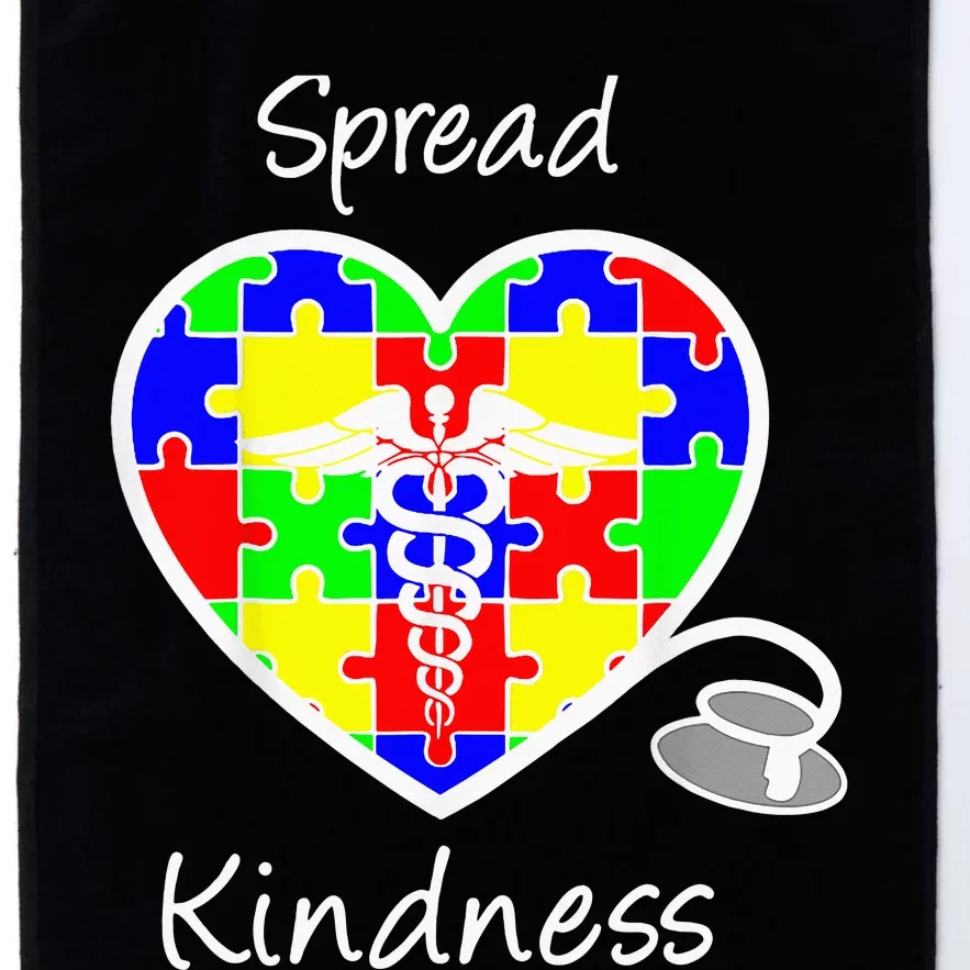 Autism Awareness Spread Kindness Nurse Heart Platinum Collection Golf Towel