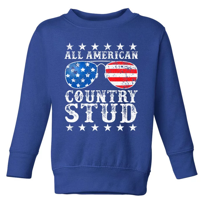 All American Stud Boy Country 4th Of July Usa Toddler Sweatshirt