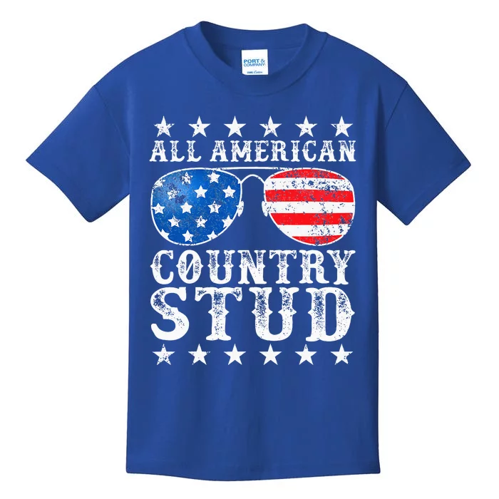 All American Stud Boy Country 4th Of July Usa Kids T-Shirt