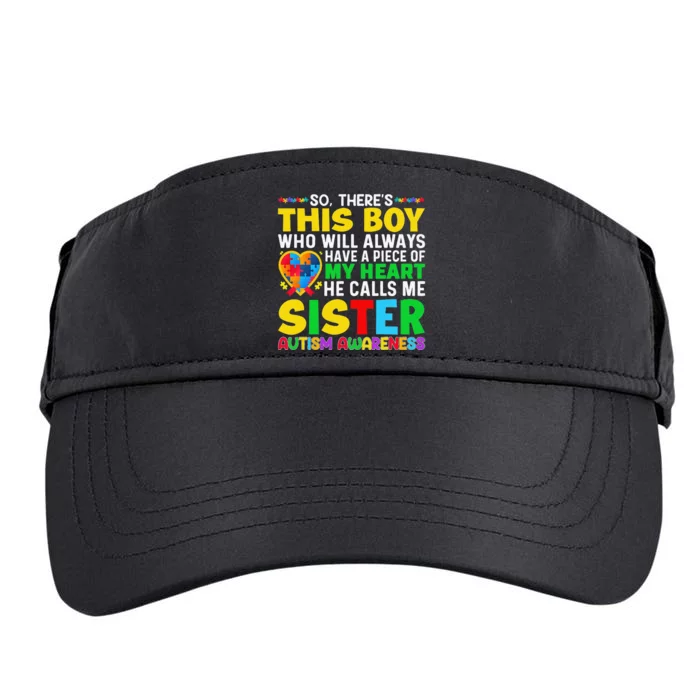 Autism Awareness Support Autistic Brother By Sister Adult Drive Performance Visor