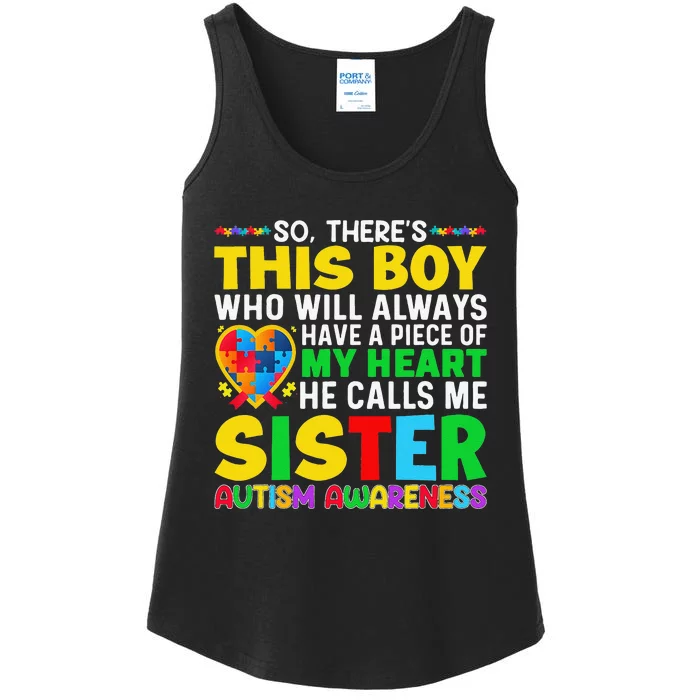 Autism Awareness Support Autistic Brother By Sister Ladies Essential Tank