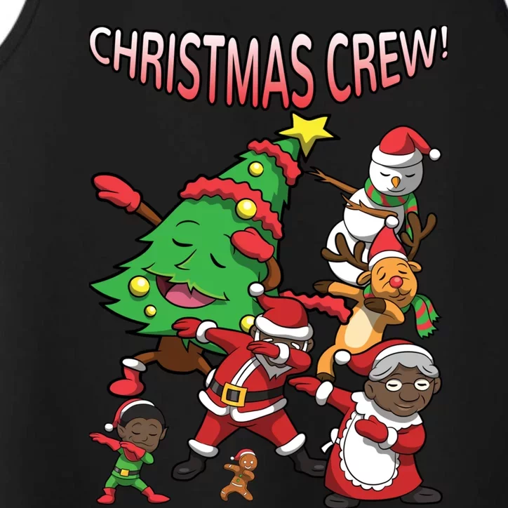 African American Santa Claus Black Christmas Crew Dabbing Performance Tank