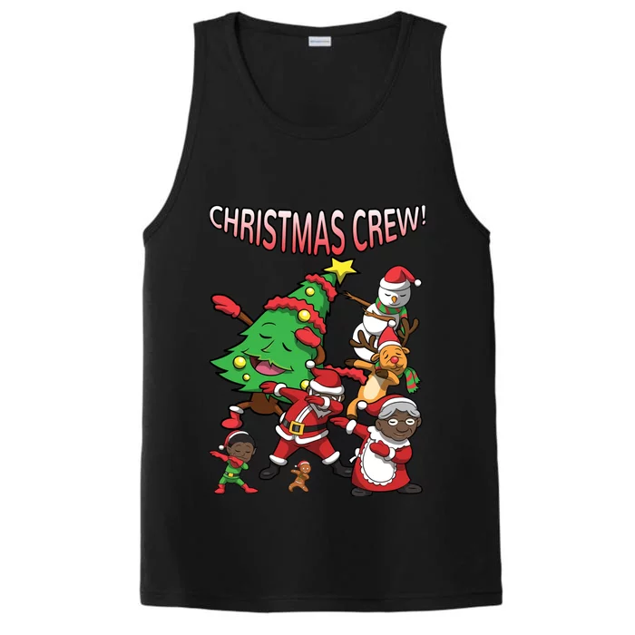 African American Santa Claus Black Christmas Crew Dabbing Performance Tank