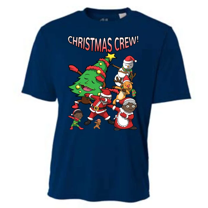 African American Santa Claus Black Christmas Crew Dabbing Cooling Performance Crew T-Shirt