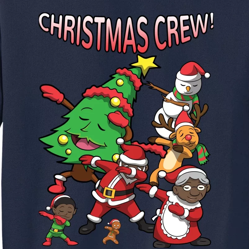 African American Santa Claus Black Christmas Crew Dabbing Tall Sweatshirt