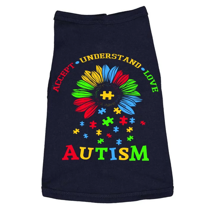 Autism Awareness Sunflower Puzzle Accept Understand Love Doggie Tank