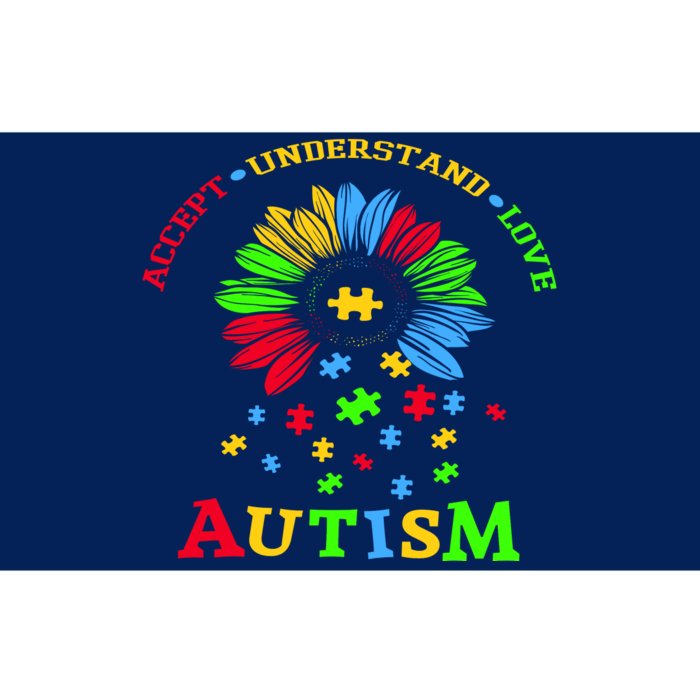 Autism Awareness Sunflower Puzzle Accept Understand Love Bumper Sticker