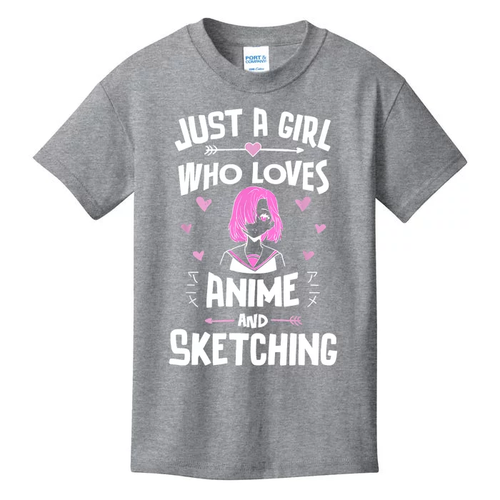 Anime And Sketching, Just A Who Loves Anime Kids T-Shirt