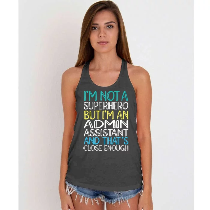 Admin Assistant Superhero Administrative Assistant Women's Knotted Racerback Tank