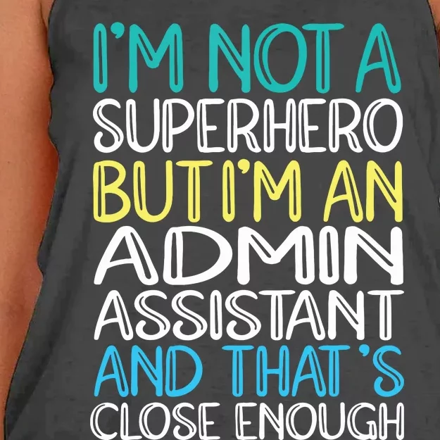 Admin Assistant Superhero Administrative Assistant Women's Knotted Racerback Tank