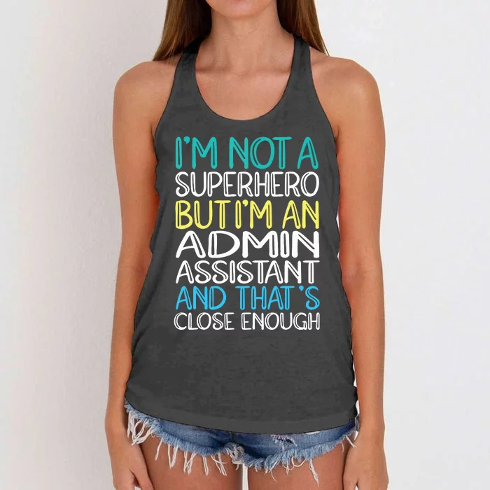 Admin Assistant Superhero Administrative Assistant Women's Knotted Racerback Tank