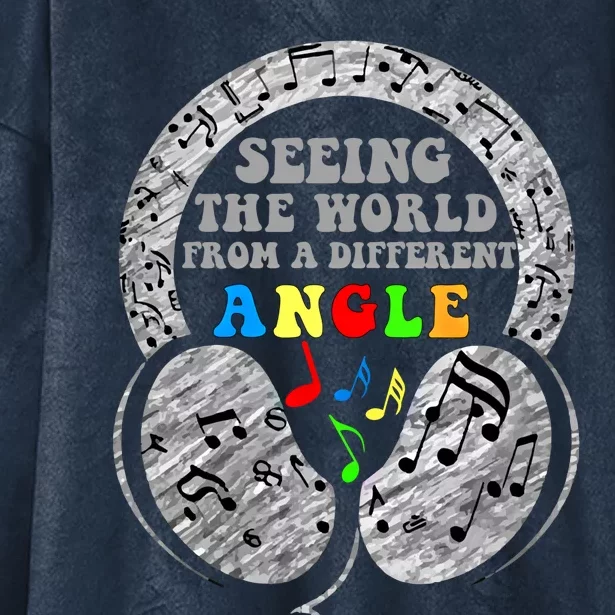 Autism Awareness Seeing The World From A Different Angle Gift Hooded Wearable Blanket