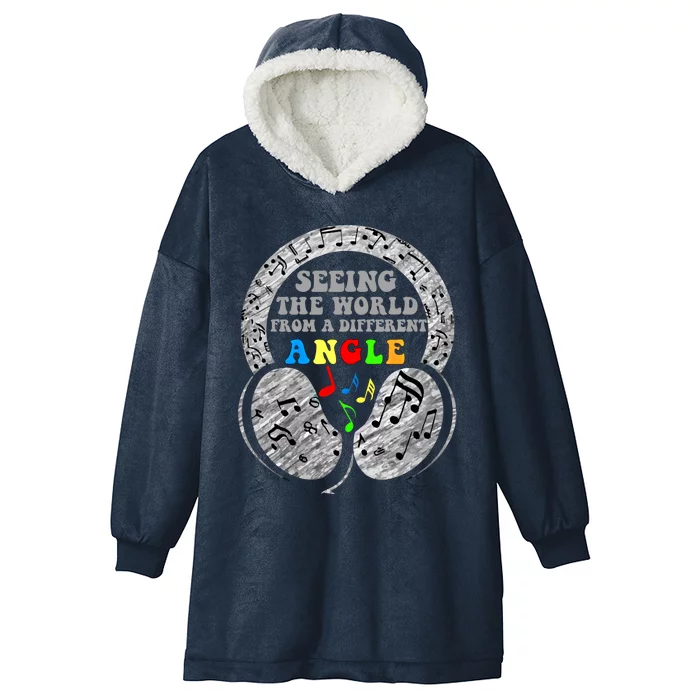 Autism Awareness Seeing The World From A Different Angle Gift Hooded Wearable Blanket