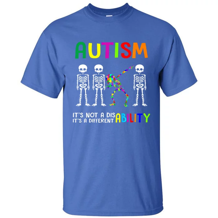 Autism Awareness Skeleton Different Ability Gift Gift Tall T-Shirt