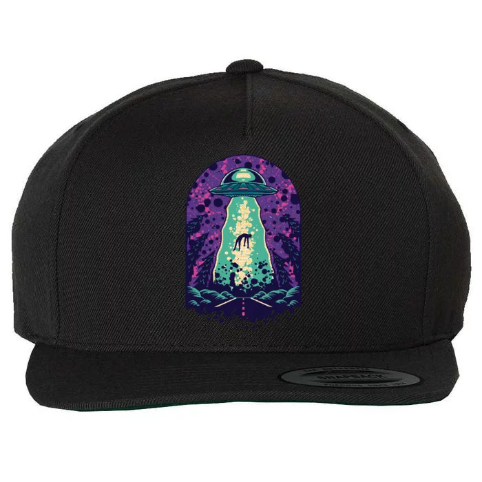 Alien Abduction Space Wool Snapback Cap