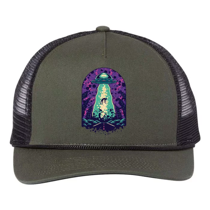 Alien Abduction Space Retro Rope Trucker Hat Cap