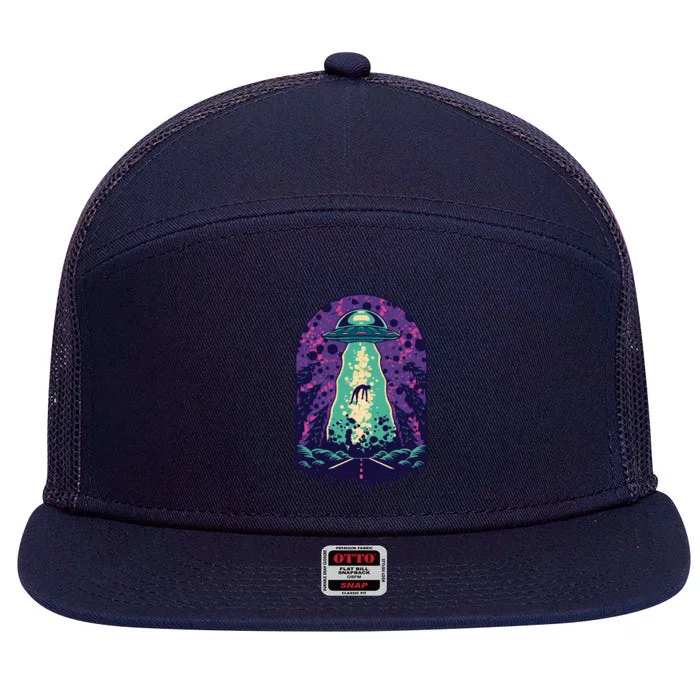 Alien Abduction Space 7 Panel Mesh Trucker Snapback Hat