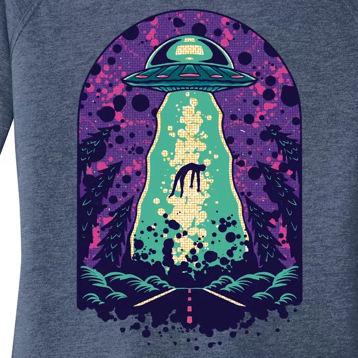 Alien Abduction Space Women's Perfect Tri Tunic Long Sleeve Shirt