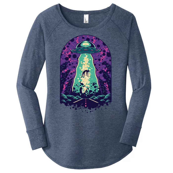 Alien Abduction Space Women's Perfect Tri Tunic Long Sleeve Shirt