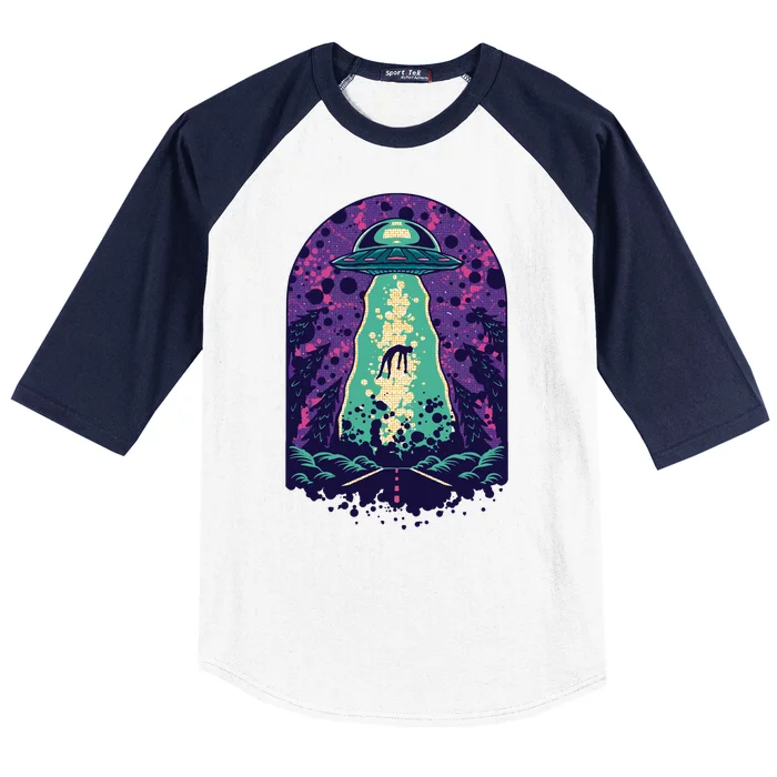 Alien Abduction Space Baseball Sleeve Shirt