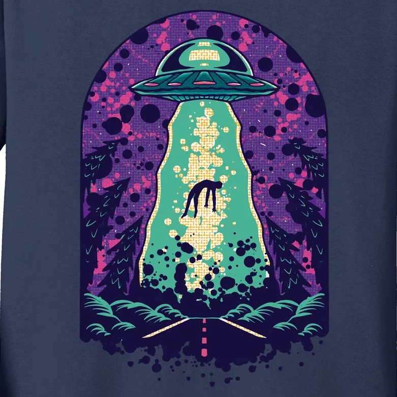 Alien Abduction Space Kids Long Sleeve Shirt