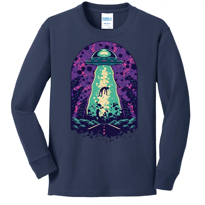 Alien Abduction Space Kids Long Sleeve Shirt